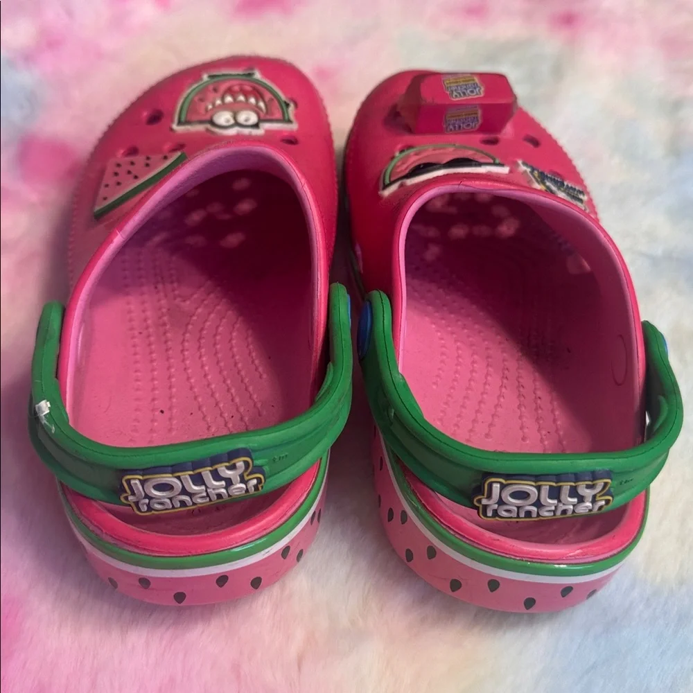 2/$10 CROCS sz 10 Kids Pink Watermelon Clogs